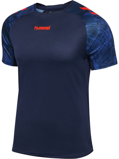 hmlBLAZE26 PRO TRAINING JERSEY S/S – MARINE/CHERRY TOMATO