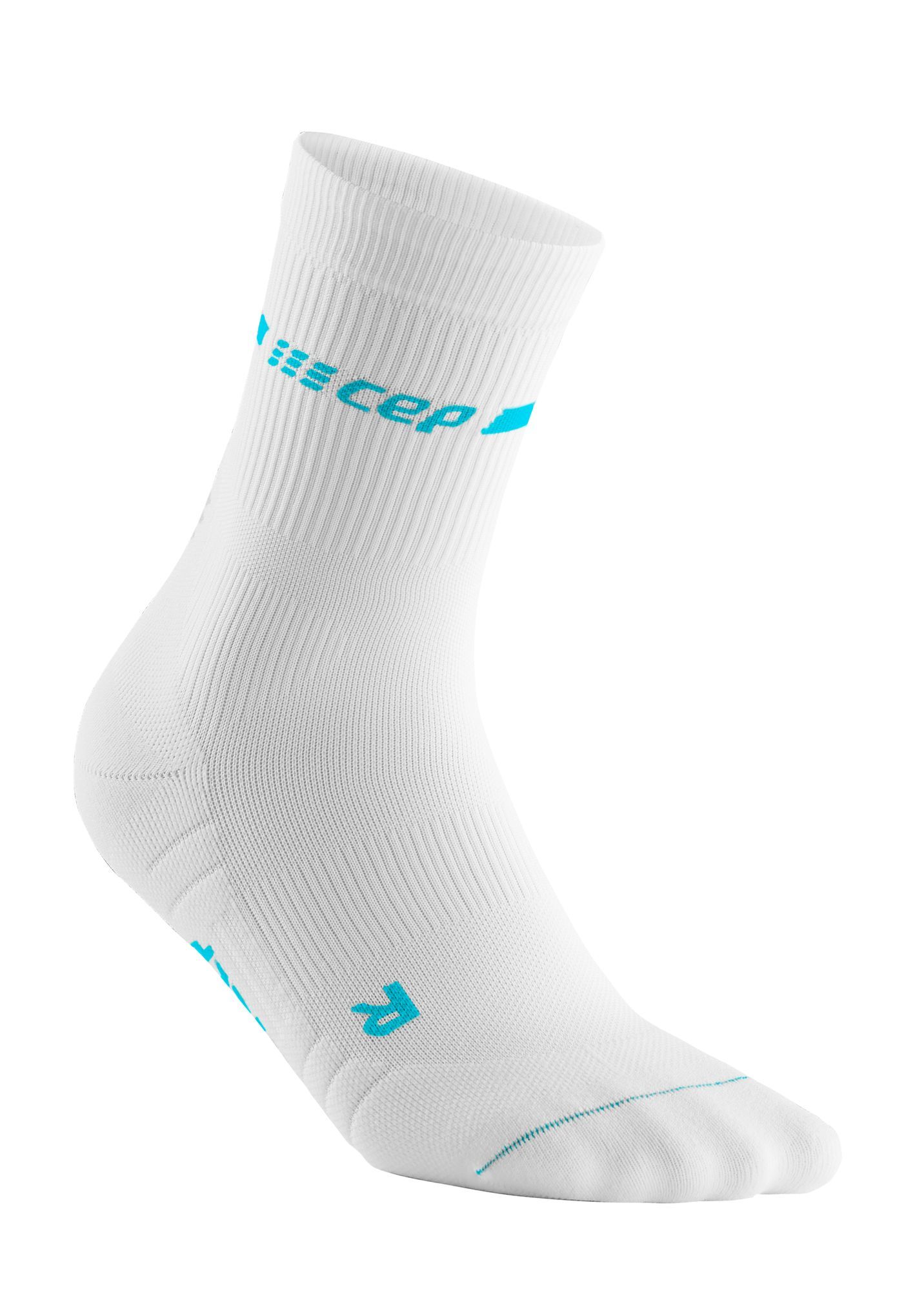 CEP NEON MID-CUT SOCKS, WHITE/NEON PINK, WOMEN