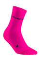 CEP NEON MID-CUT SOCKS, WHITE/NEON PINK, WOMEN