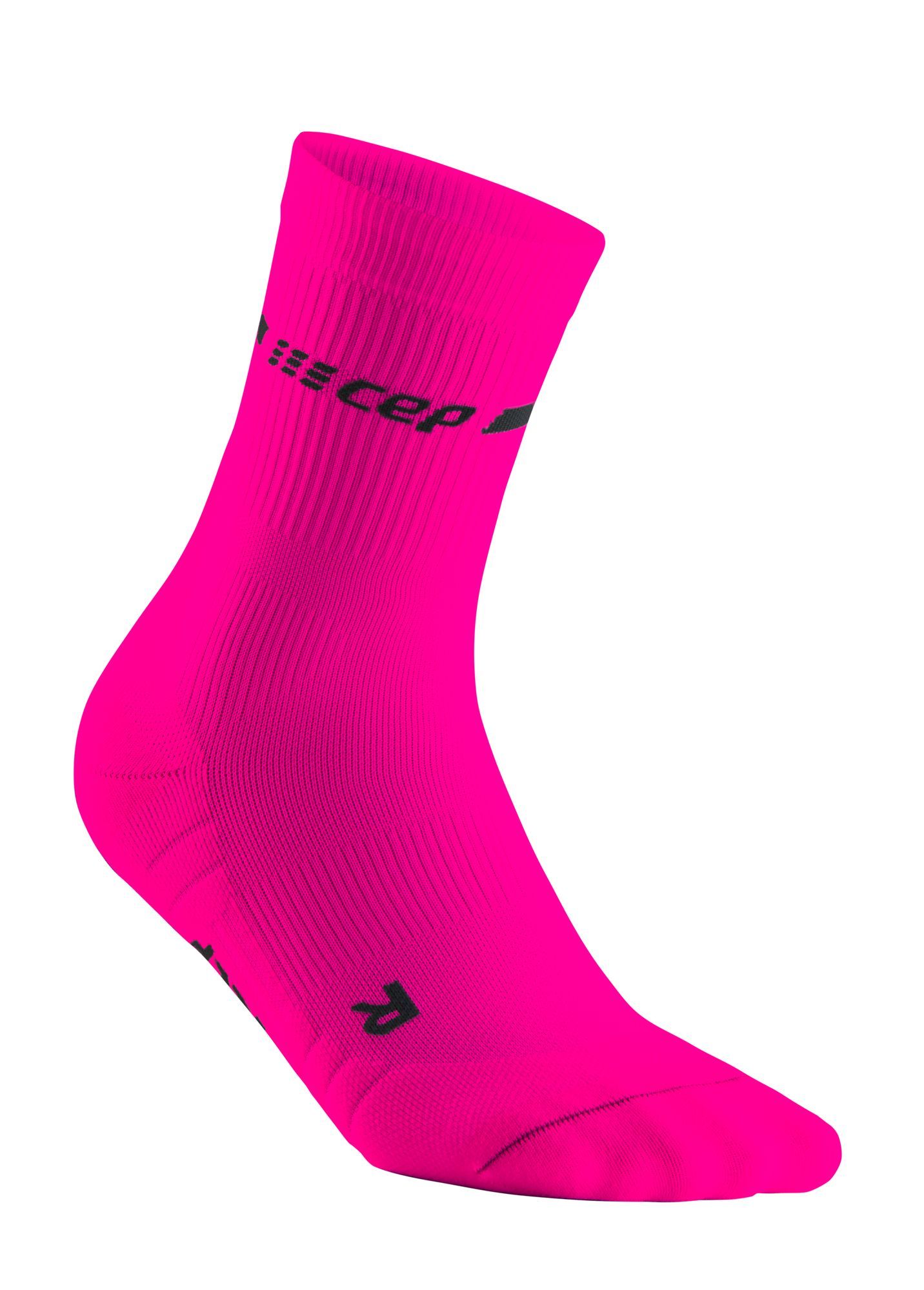 CEP NEON MID-CUT SOCKS, WHITE/NEON PINK, WOMEN