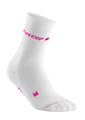 CEP NEON MID-CUT SOCKS, WHITE/NEON PINK, WOMEN